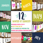 12 months of countdown banners + happy birthday banner SALE!